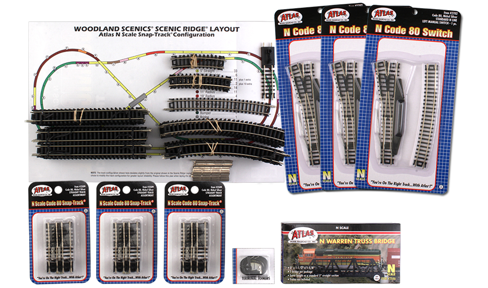 Scenic Ridge Track Pack N Scale Layout Kits Woodland Scenics