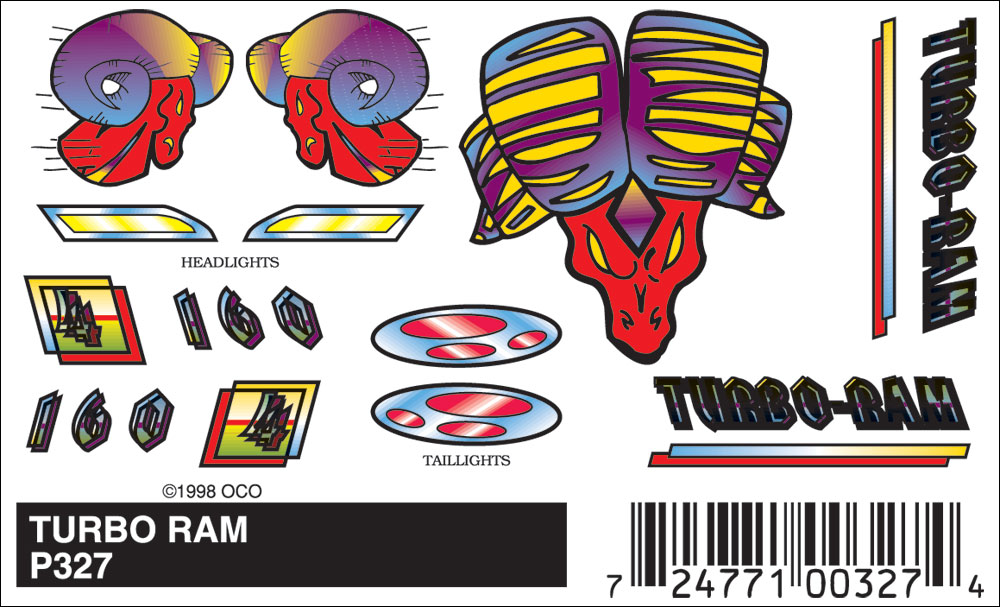 Turbo Ram  - Turn heads by applying Stick-On Decals to your racer