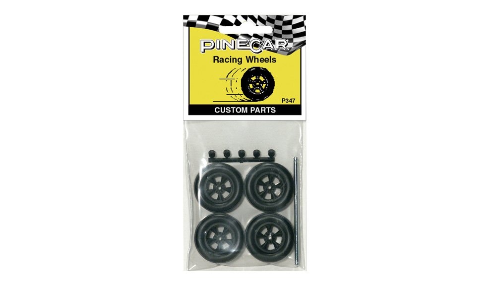 Racing Wheels - Set of wheels, lead-free axles and hubcaps