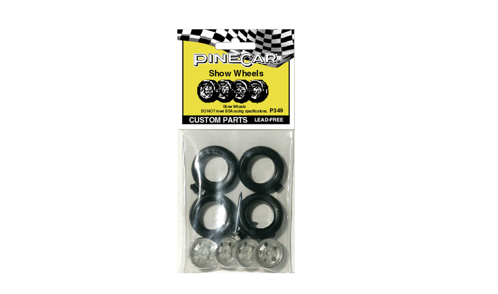 Show Wheels - Cast lead-free metal &quot;mags&quot; with rubber tires designed for displaying your car before and after the race