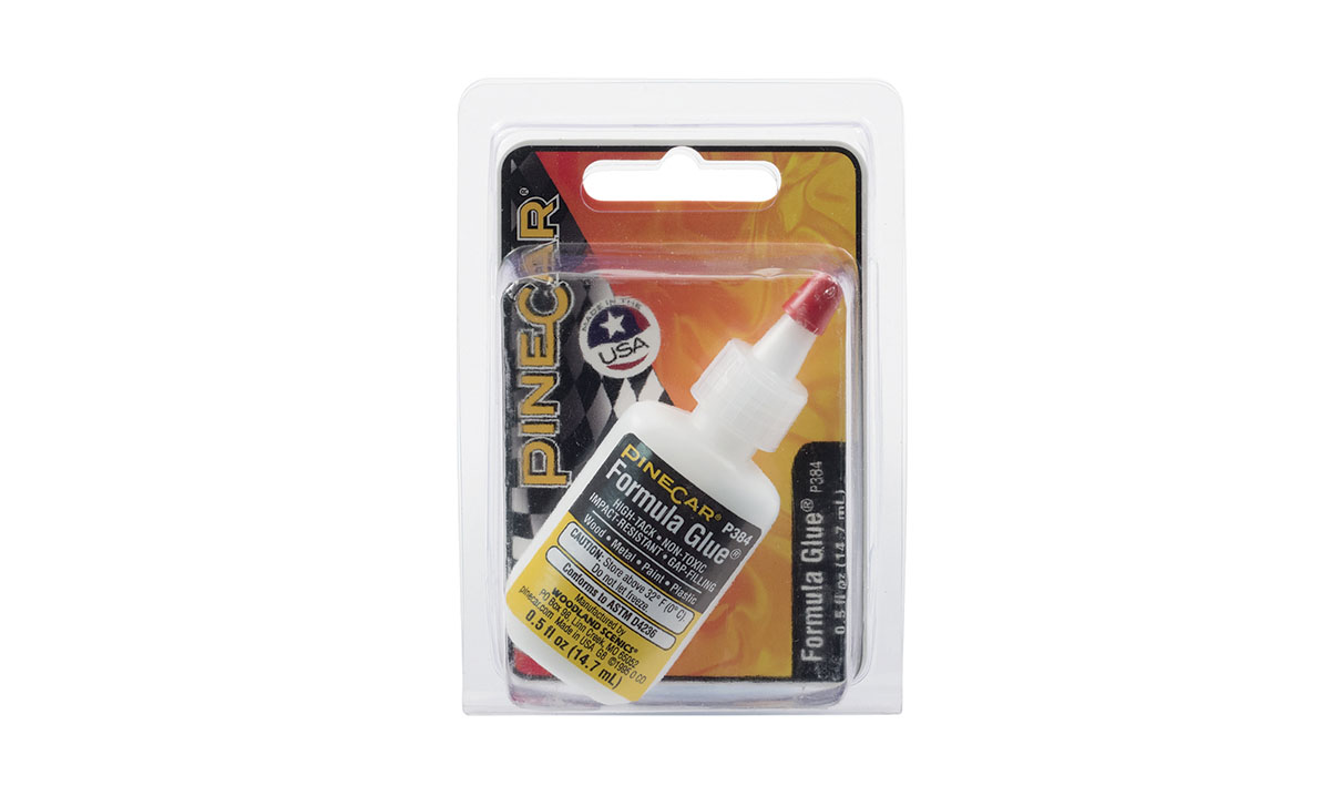 PineCar Formula Glue<sup>®</sup> - Non-toxic, non-flammable, high-tack hobby glue that sets fast for instant hold and is gap filling to adhere uneven surfaces