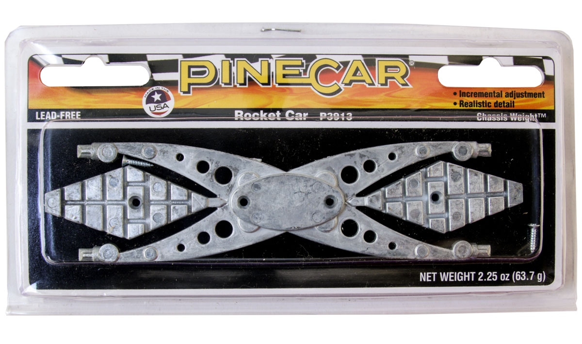 Rocket Car Chassis Weight<sup>™</sup> - These lead-free Chassis Weights replicate the underbody of real cars