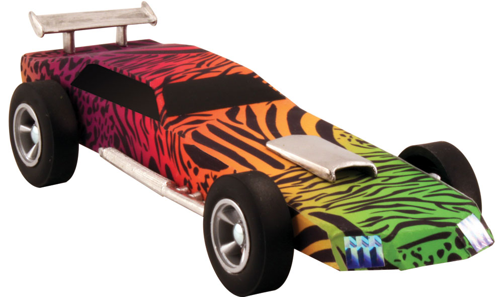 Body Skin<sup>®</sup> - Safari - Like a lion on a safari, you'll be at the top! Apply Custom Body Skins&reg; to your PineCar Racer or Sailboat Racer quickly and easily with a wet sponge