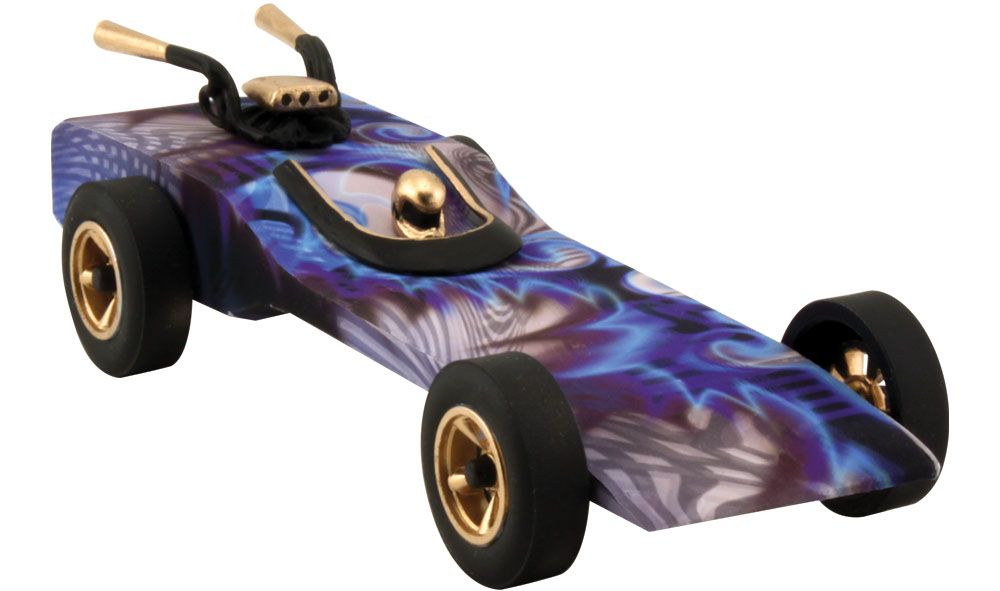 Body Skin<sup>®</sup> - Psychedelic - Blow the competition's mind! Apply Custom Body Skins&reg; to your PineCar Racer or Sailboat Racer quickly and easily with a wet sponge