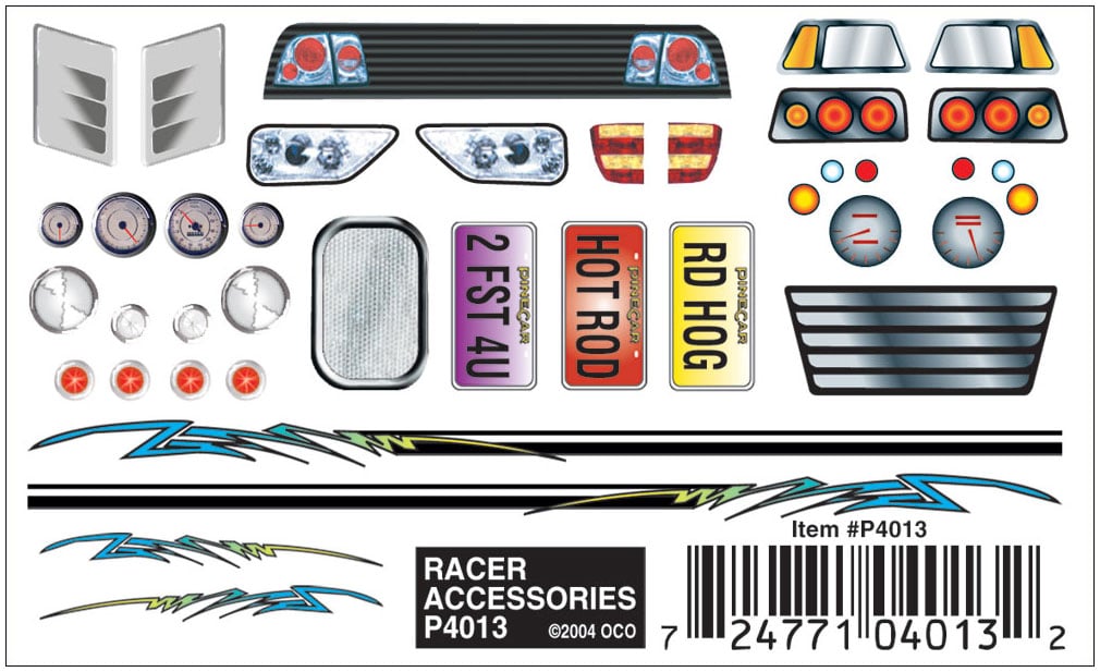 Racer Accessories - Apply Dry Transfer Decals by rubbing with a dull pencil or burnisher