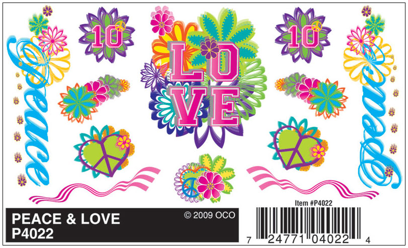 Peace & Love - Apply Dry Transfer Decals by rubbing with a dull pencil or burnisher