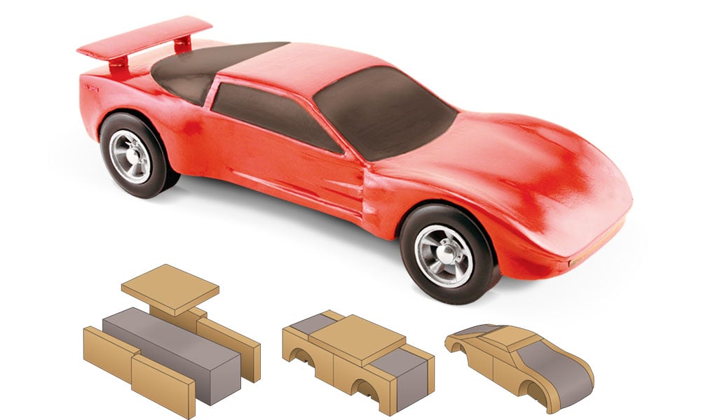 Body Builder Kit® - Add height, fenders, fins and other details to a block or wedge