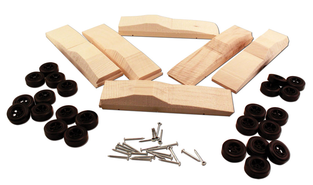 6-Pack GT Sport Pre-Cut Kit - Pack includes enough wood Pre-cuts, wheels and nail-type axles to complete six PineCar Racers&reg;