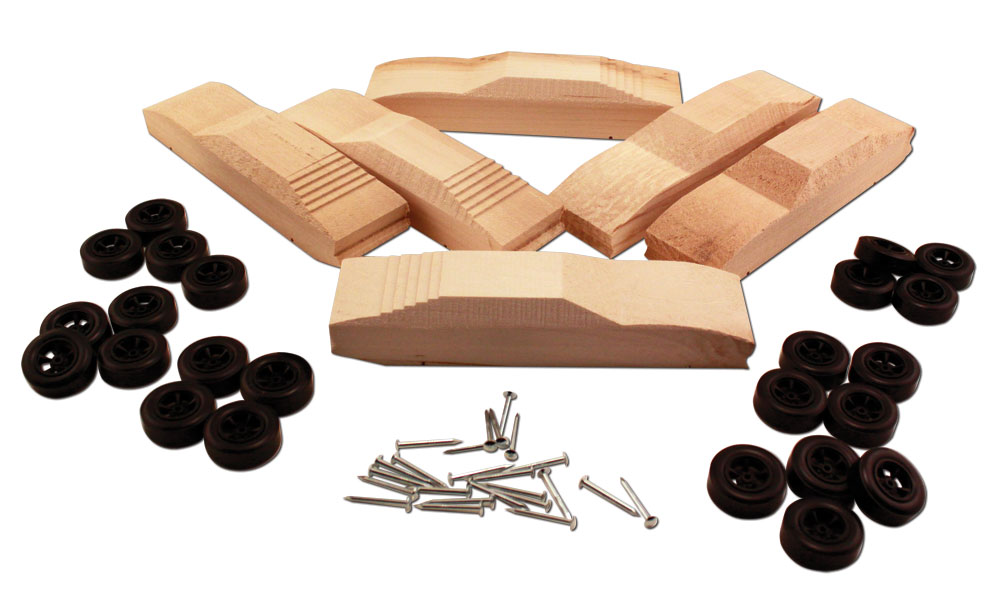 6-Pack GT Racer Pre-Cut Kit - Pack includes enough wood Pre-cuts, wheels and nail-type axles to complete six PineCar Racers&reg;