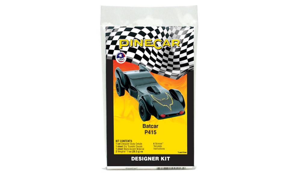 Batcar Designer Kit<sup>™</sup> - Batcar Designer Kit includes the step-by-step instructions, template and body details needed to create a three-dimensional shaped racer