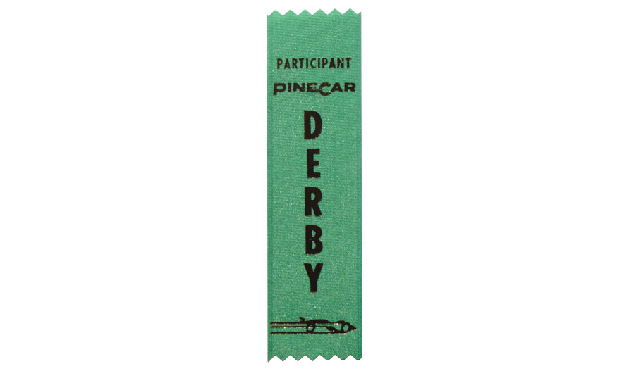 Participant Ribbons (Pkg 10) - Award participation in the PineCar Derby with these green ribbons! 