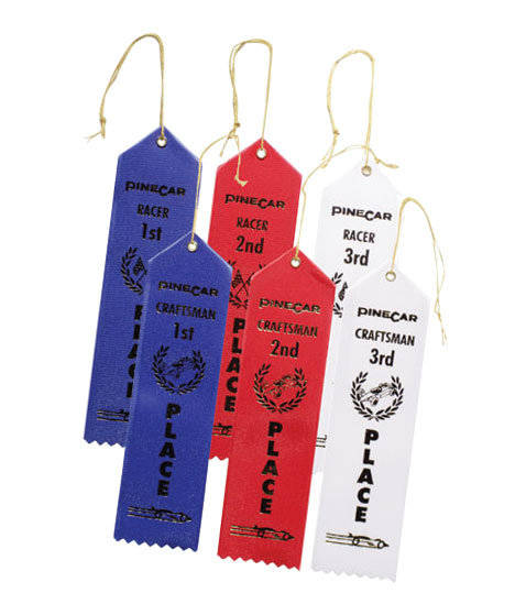 PineCar Derby<sup>®</sup> Winner Ribbons - Award top placements in racing and craftsmanship with these six ribbons!