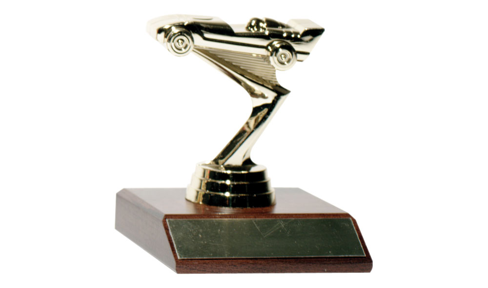 4-inch PineCar Trophy-Special Award - This 4" trophy can be used as Special Awards for participation, helping out with the race, officials awards, runner-up or other awards
