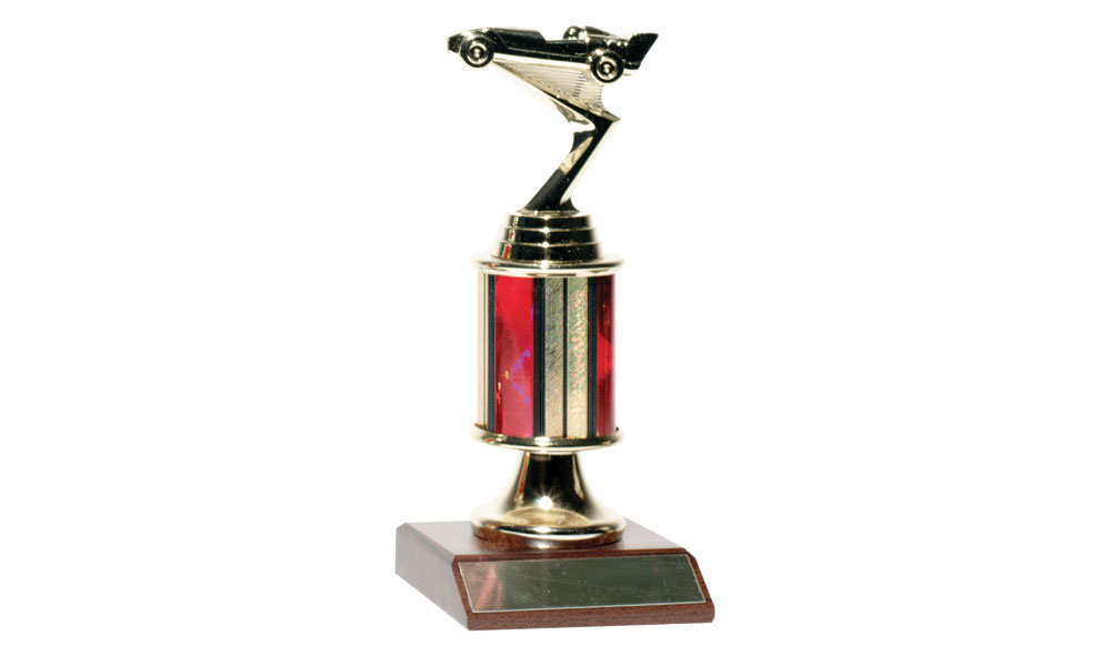 7-inch PineCar Trophy-Third Place - Get this 7" Third Place Trophy for the winners of your PineCar Derby! The trophy includes a brass-plated label for engraved personal information