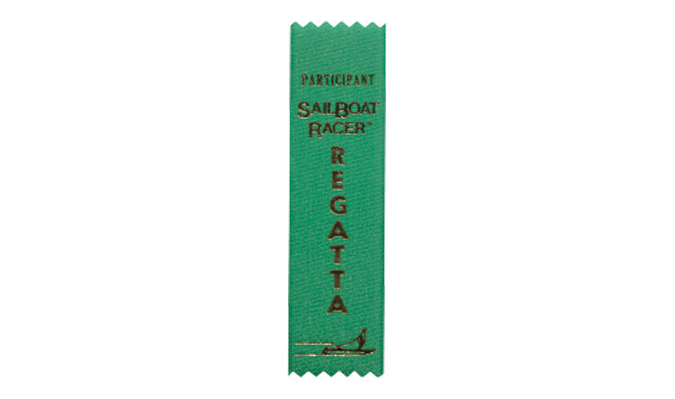 SailBoat Racer<sup>®</sup> Regatta Participant Ribbons - Award participation in the SailBoat Raingutter Regatta with these green ribbons!