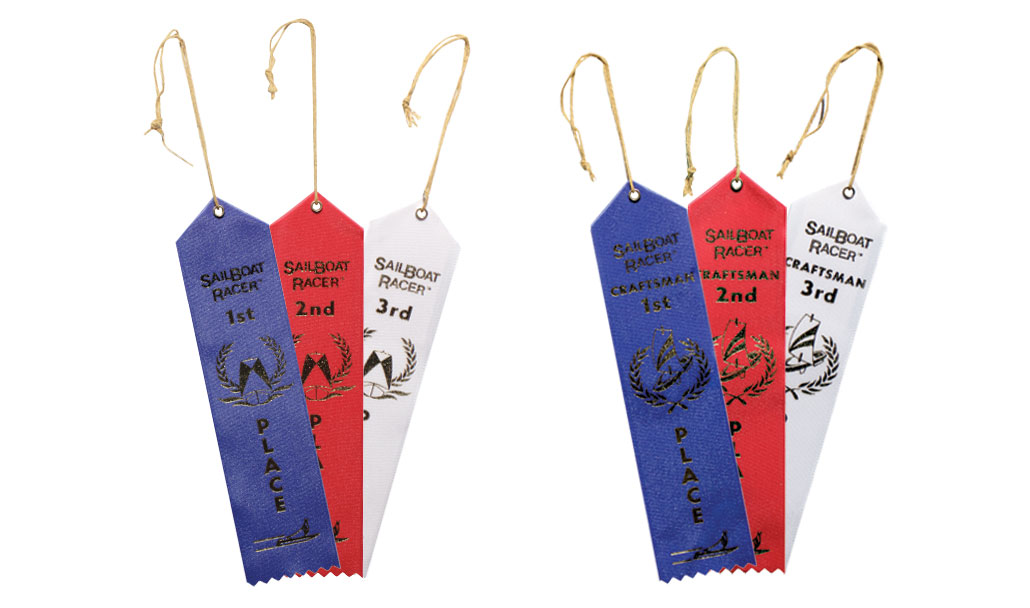 SailBoat Racer<sup>®</sup> Regatta Winner Ribbons - Award top placements in racing and craftsmanship with these six ribbons!