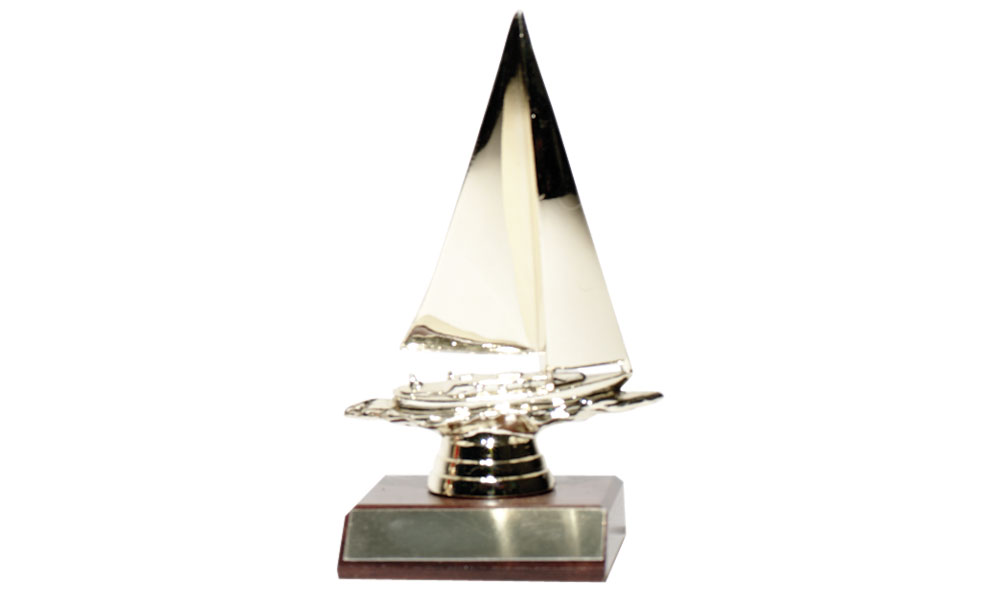 4-inch SailBoat Trophy - This 4" trophy can be used as Special Awards for participation, helping out with the race, officials awards, runner-up or other awards